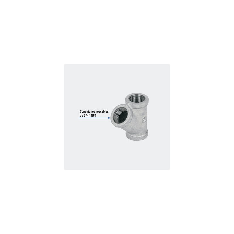 CONEXIONES TRUPER 47474 YEE SENCILLA 3/4" ACERO GALVANIZADO, FOSET