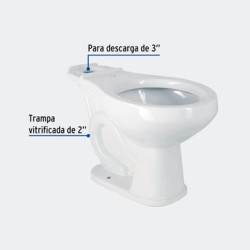 ACCESORIOS TRUPER 44011 TAZA REDONDA CERÁMICA, BLANCA, FOSET