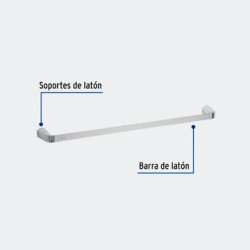 ACCESORIOS TRUPER 45209 TOALLERO DE BARRA DE LATÓN ACABADO CROMO, FOSET RIVIERA