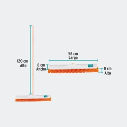 ARTÍCULOS DE LIMPIEZA TRUPER 57037 CEPILLO INDUSTRIAL CERDA SUAVE DE 56 CM CON BASTÓN DE MADERA