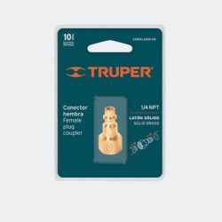CONEXIONES TRUPER 19082 CONECTOR RÁPIDO, TIPO M, NIQUELADO, CUERDA 1/4 NPT, HEMBRA