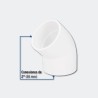 CONEXIONES TRUPER 45528 CODO 45° DE PVC DE 2", FOSET